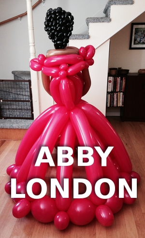 life sized lady balloon sculpture