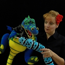 Abby the ventriloquist and her dragon